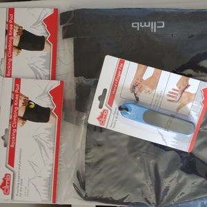 Climb bundle lot rock climbing knee pads(2 sets) hand & finger file pocket size